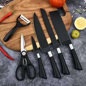 Hot Selling Sharp and durable stainless steel blade 6-piece Non stick kitchen cutter knife set Material