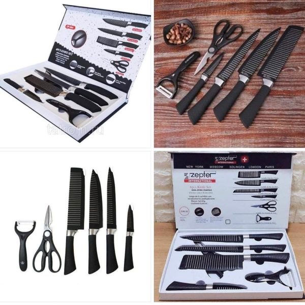Hot Selling Sharp and durable stainless steel blade 6-piece Non stick kitchen cutter knife set Material